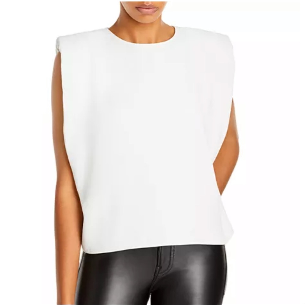 NWT AQUA Sleeveless Shoulder Pad Top